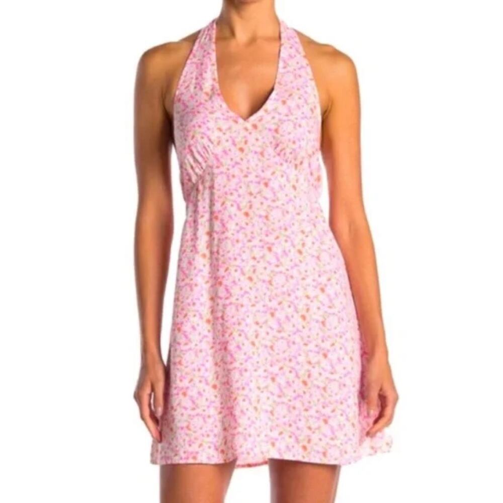 Abound Pink Tamara Daisy Floral Halter Dress Size Large